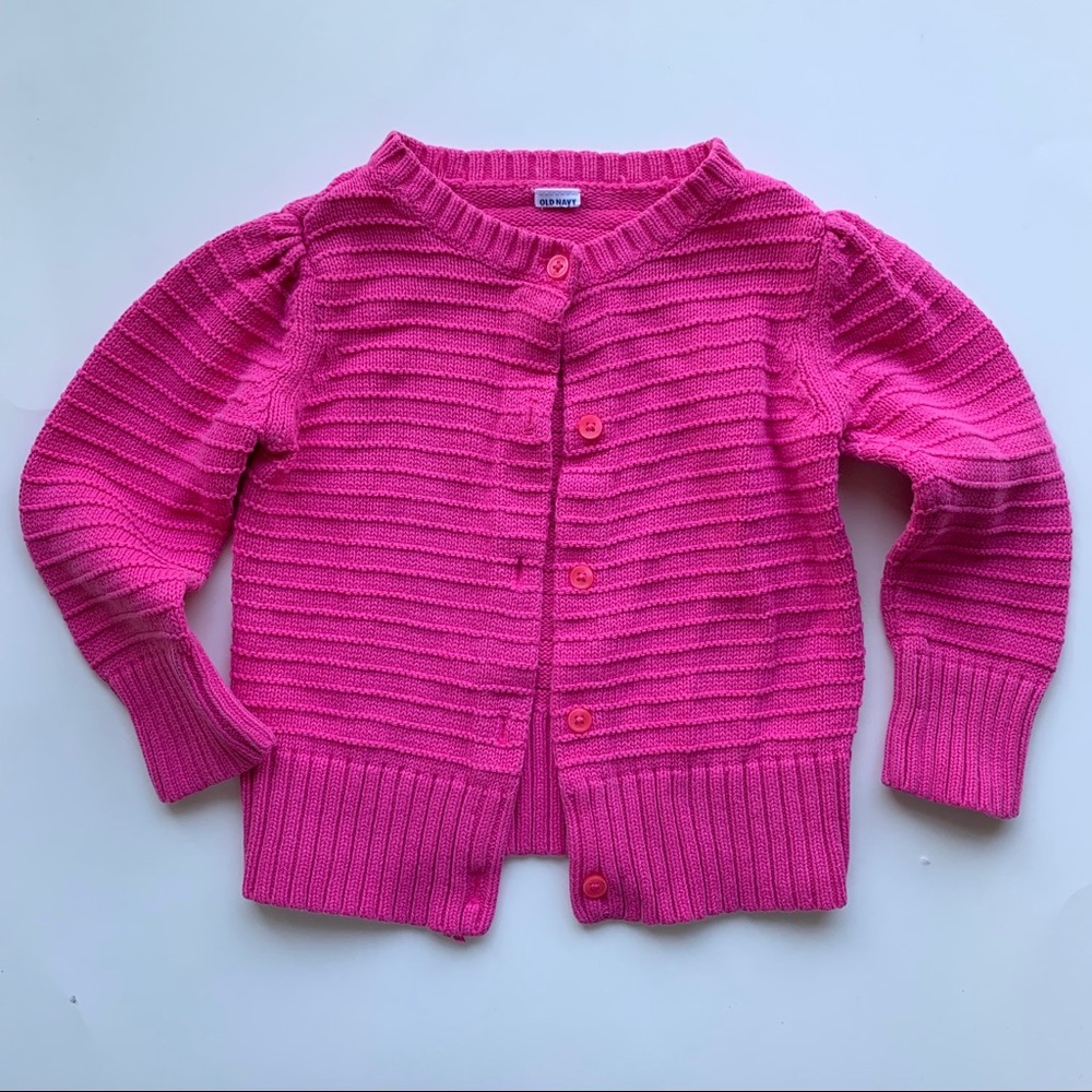 Old Navy Rich Pink Ribbed Button Down Sweater 2T